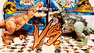 DINOSAURIOS SÚPER COLOSALES EN BATALLA!! GIGANOTOSAURIO VS T REX!! RETO TRIPLE!!