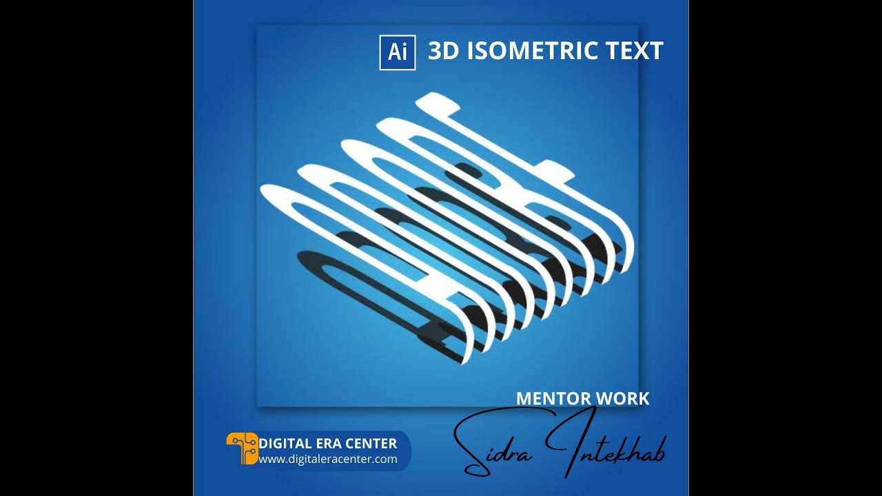#shorts 3D Isometric Text Effect In Adobe Illustrator Mentor Work - YouTube