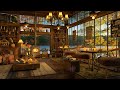 Relaxing Spring 4K Cozy Coffee Shop ☕ Piano Jazz Music for Relaxing, Studying and Working