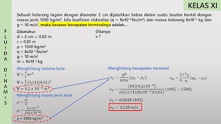 LATIHAN SOAL VISKOSITAS KECEPATAN TERMINAL | FLUIDA STATIS #5