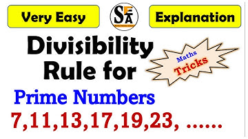 Divisibility rule for prime numbers ( 7,13,17, 19, 23, .....) | Maths trick