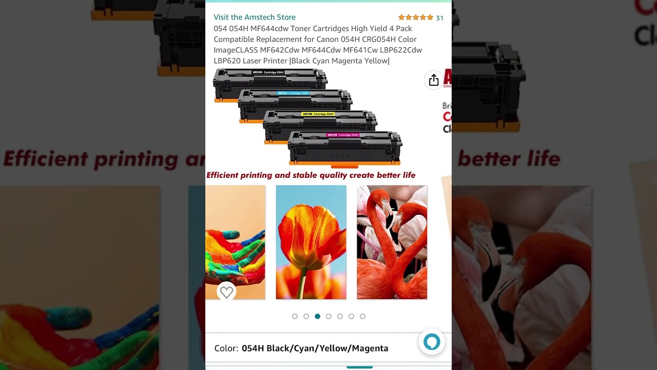 $30 off 054 054H MF644cdw Toner Cartridges High Yield 4 Pack Compatible Replacement for Canon