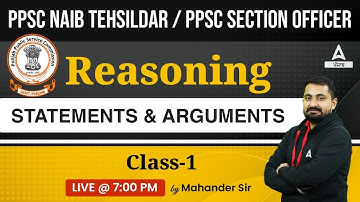 PPSC Naib Tehsildar And Section Officer 2023 | PPSC Reasoning | Statements & Arguments
