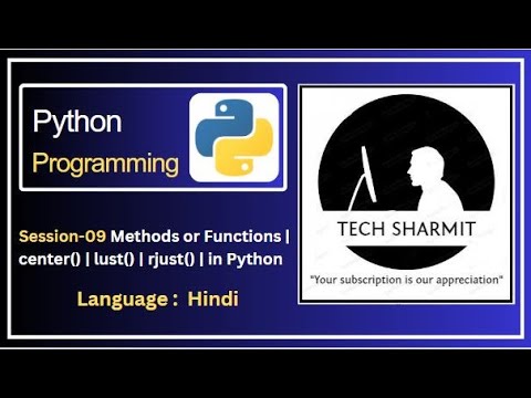 center(), ljust(), rjust() method in Python | methods in python | function in python | Python course