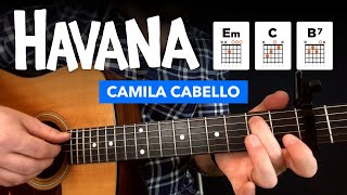 Video voorbeeld van "🎸 "Havana" easy guitar lesson w/ chords + fingerstyle tabs"