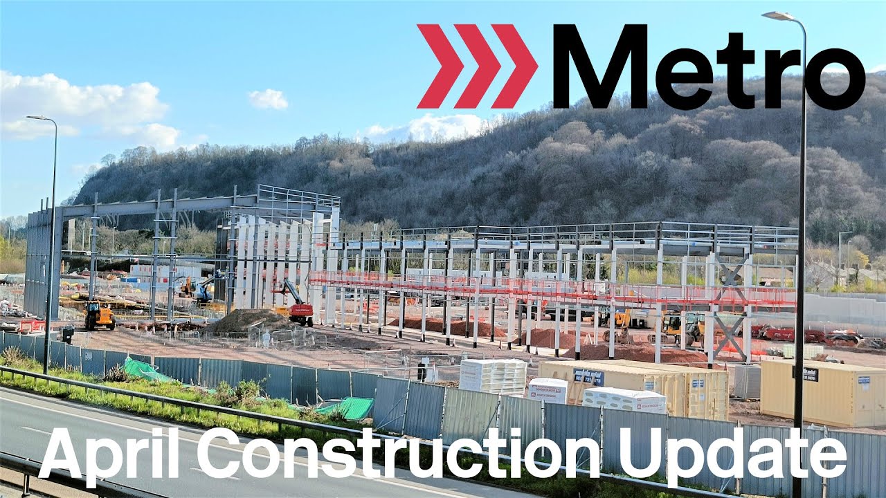 Steelwork is up! - Taff's Well Depot Construction Update April 2022 - South Wales Metro