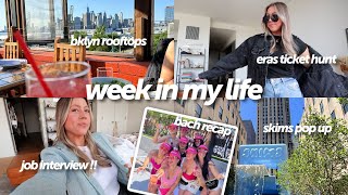 week in my life: interview, skims pop-up, scottsdale bachelorette recap, trying for eras tickets etc