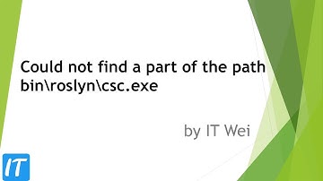 Could not find a part of the path bin\roslyn\csc.exe