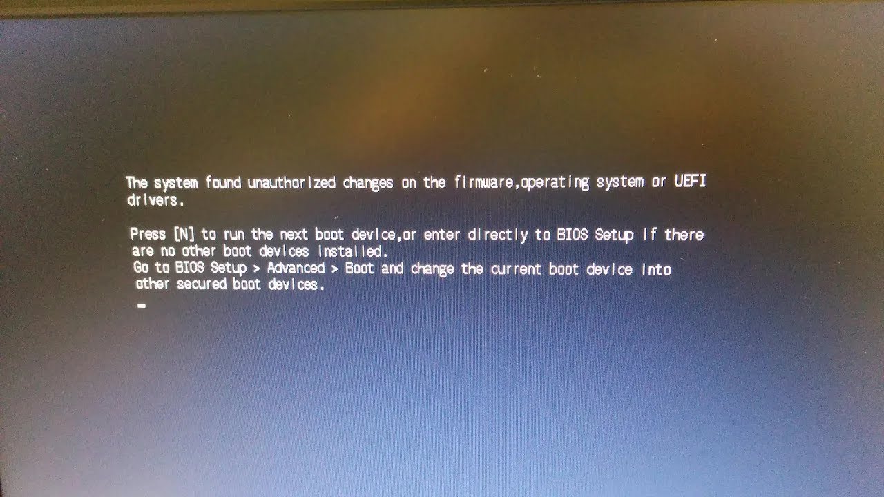 The system found unauthorized changes. Driver operating system. unauthorized.