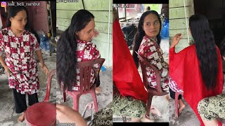 cut your beautiful sister's hair short | long to short haircut beautyful girl