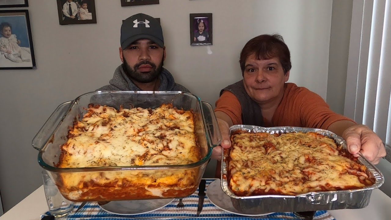 TRYING MOM'S LASAGNA RECIPE