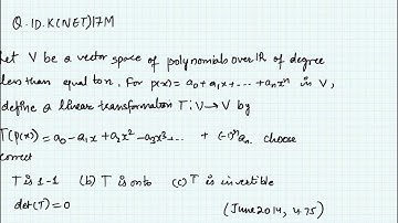 Linear Algebra (LINEAR TRANSFORMATIONS) Question UGC NET (Q.ID.K(NET)LA17M)