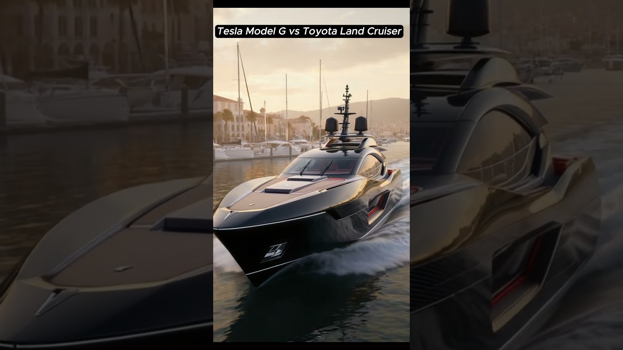 Tesla Model G vs Toyota Land Cruiser – Futuristic SUV Yacht Concept 