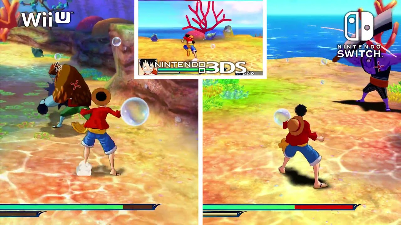 One Piece Unlimited World Red Deluxe Edition Comparison Trailer Swtich Vs 3ds Vs Wii U Youtube