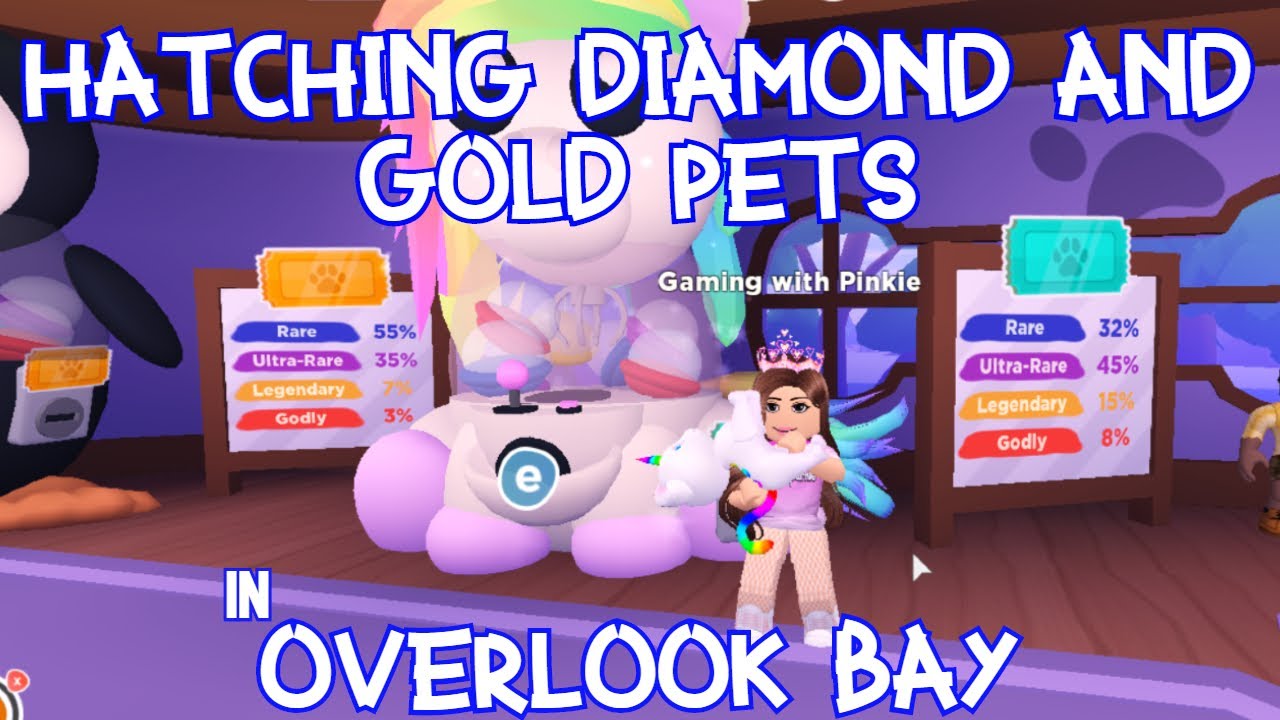 HATCHING DIAMOND AND GOLDEN TICKET PETS IN OVERLOOK BAY! Roblox