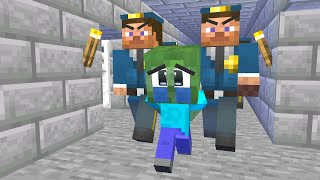 Monster School: Baby Zombie Prison Escape - Sad story happy ending - Minecraft Animations