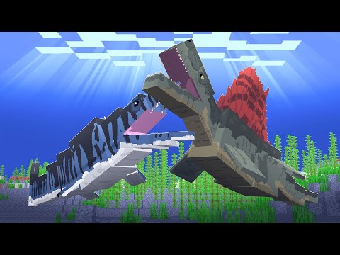 BRIGA DE DINOSSAURO AQUÁTICO NO Minecraft!