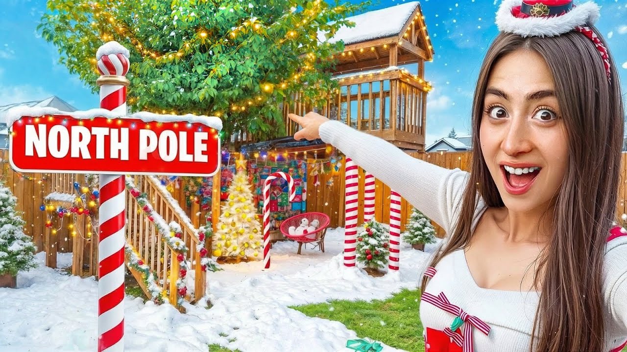 I Turned my Treehouse into the NORTH POLE!!