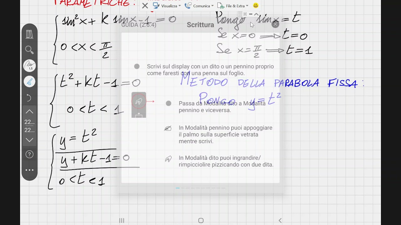 Equazioni goniometriche parametriche di secondo grado
