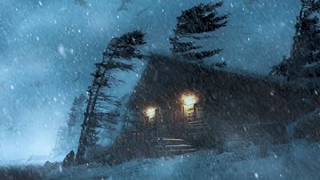 Heavy Blizzard at an Old Log Cabin| Howling Wind & Blowing Snow┇Sounds for Sleep, Study & Relaxation