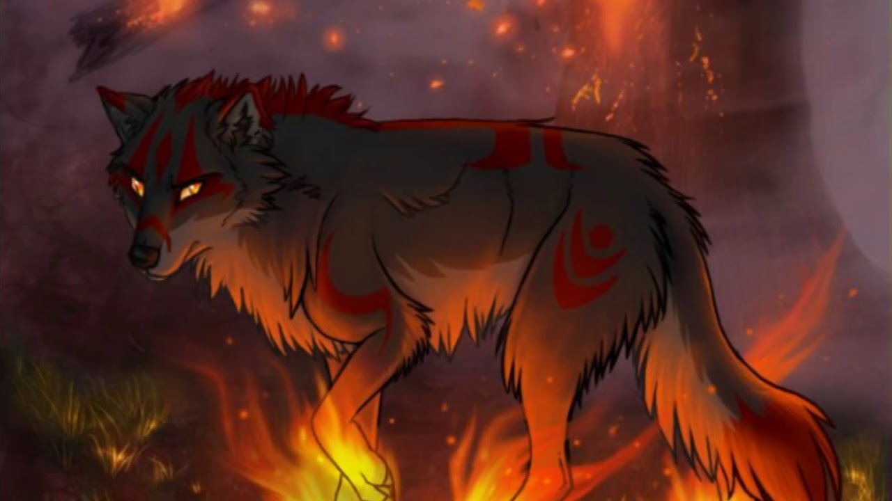 Anime fire wolf