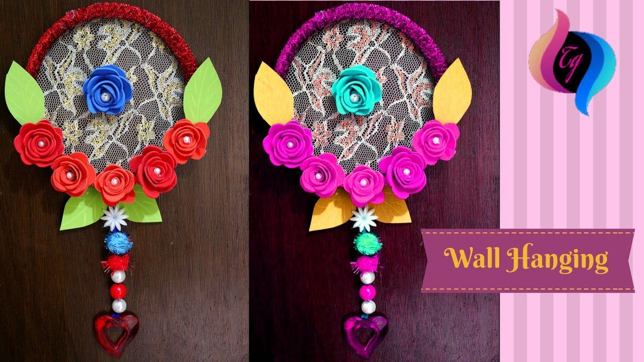 How to make wall  hanging with bangles  simple and easy 