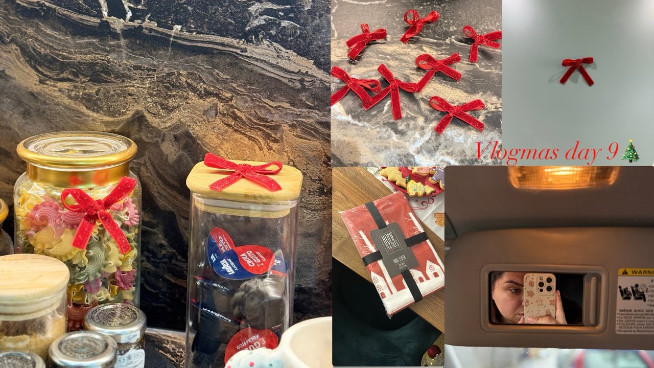 Vlogmas Day 9🎄Christmas Home Tour 🏠Blerja e pare nga TEMU🛍️Zbukuroj shtepine me fjongo te kuqe❤️