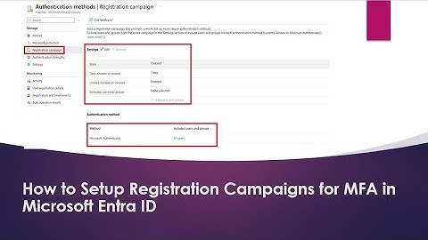 How to Setup Registration Campaigns for MFA in Microsoft Entra ID