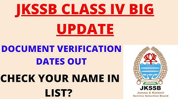 JKSSB Class IV Big Update| Document Verification Dates Out| #UpdateOlogy