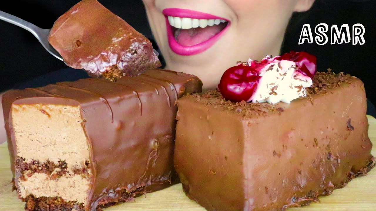 BLACK FOREST & CHOCOLATE MOUSSE CAKES 🎂 | ASMR Mukbang  - 먹방 | No Talking | Soft Eating Sounds