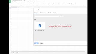 How to import .csv file values to Google Spreadsheet