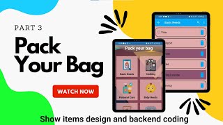 3. Pack Your Bag App - Show items design and backend coding | Android Project Java | Android Studio screenshot 3