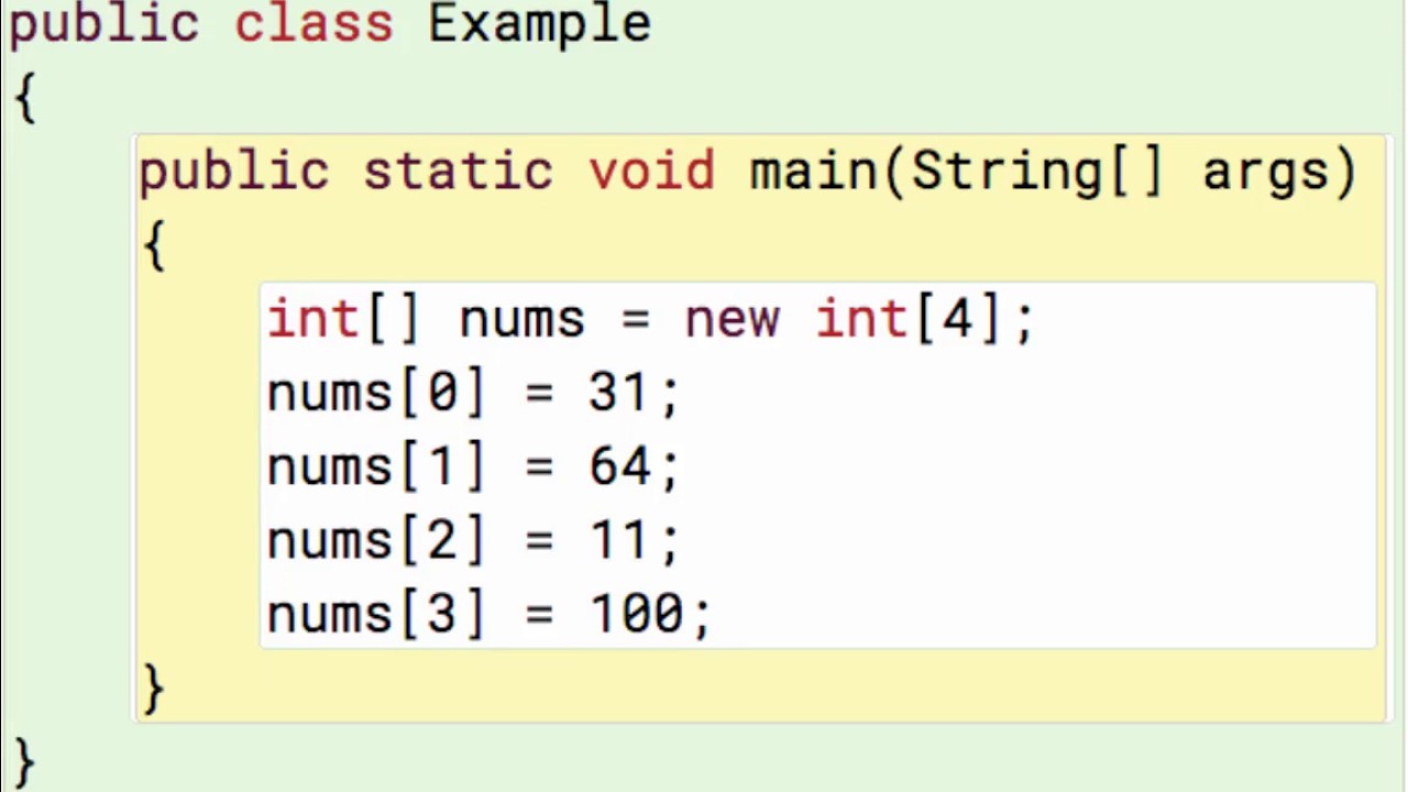 assign values to array in for loop java