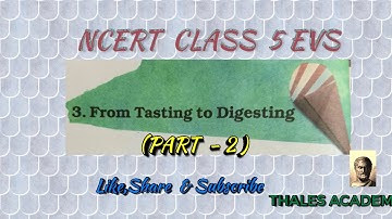 NCERT CLASS 5 EVS CHAPTER 3, TASTING TO DIGESTING (PART - 2)