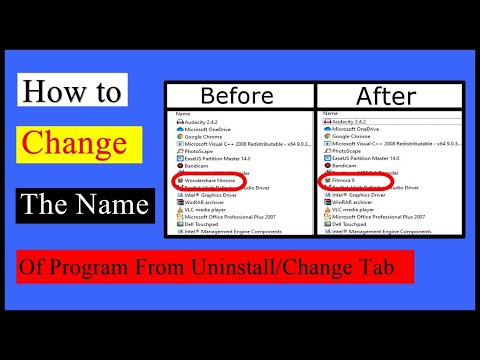 अपने अनइंस्टाल और चेंज मेनू मै से किसी भी प्रोग्राम का नाम चेंज करें | Rename program from uninstal