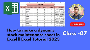 How to make a dynamic stock maintenance sheet in Excel,  স্টক মেইনটেন্যান্স শিট তৈরি করার সহজ উপায়.