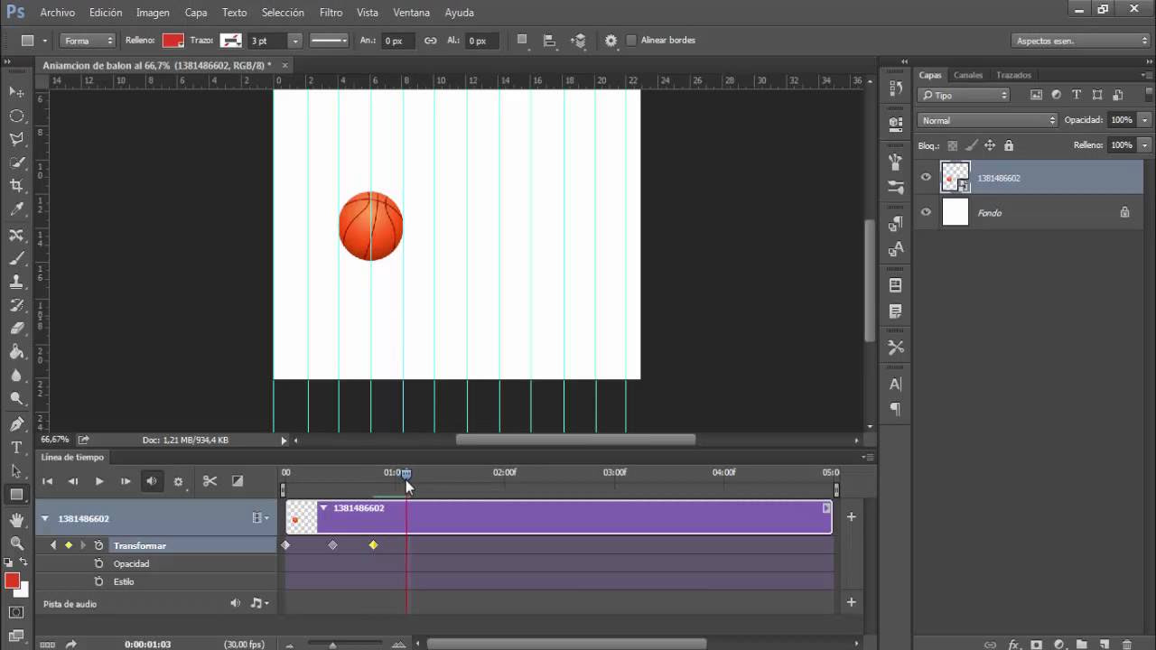 Update Animar un balón | Línea de Tiempo | Adobe Photoshop