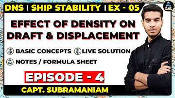 Effect of Density on Draft & Displacement | Part 4 | Ex 5 | Ship Stability | Capt. H Subramanyam