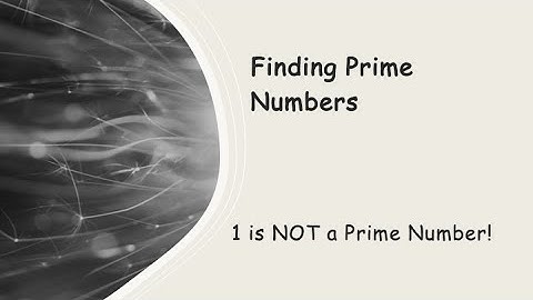 Finding Prime Numbers