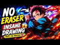 NO ERASER Challenge 😳 | INSANE Anime Drawing Transformation 🔥