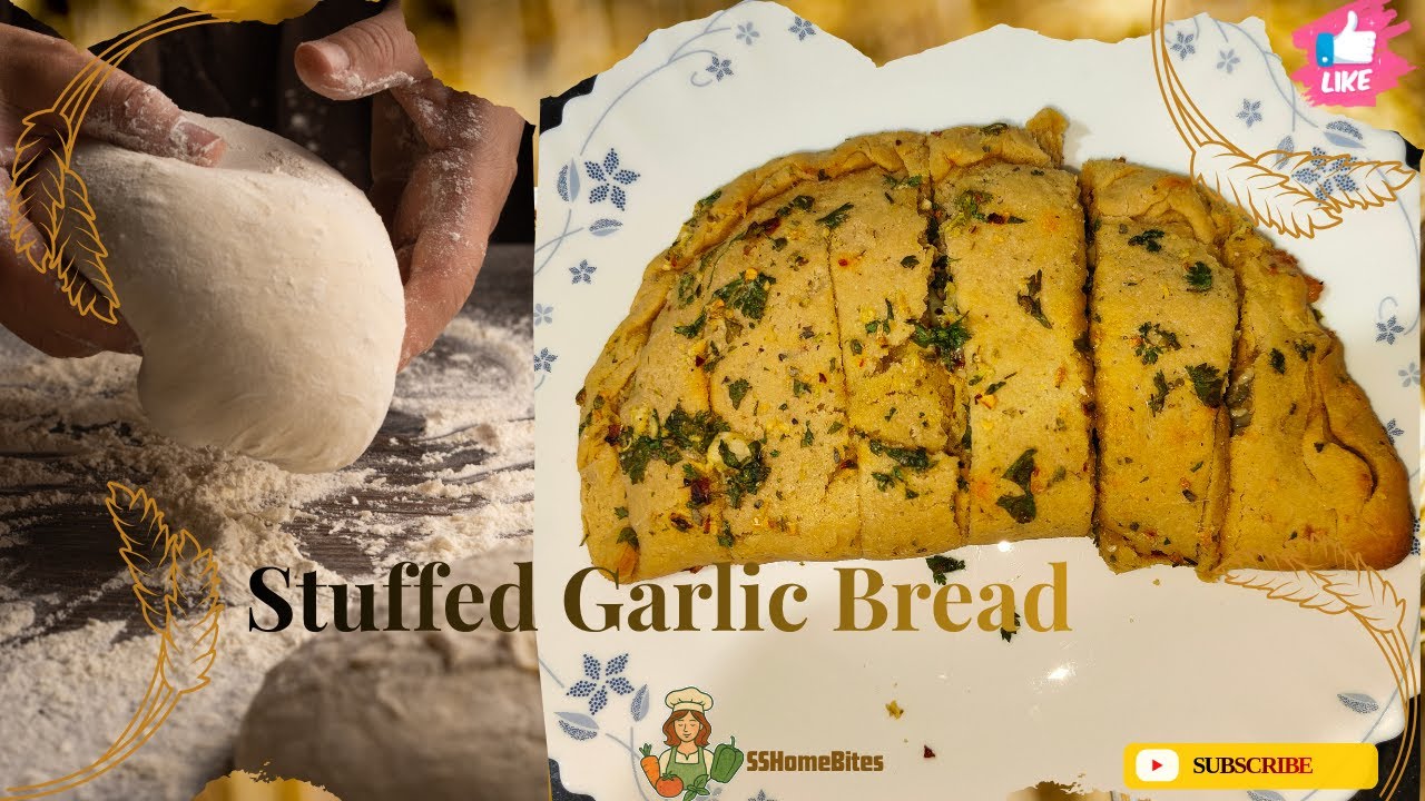 🧄🧀Cheesy Stuffed Garlic Bread#garlicbread #stuffedgarlicbread #wheatflourrecipe #recipe #food #yummy