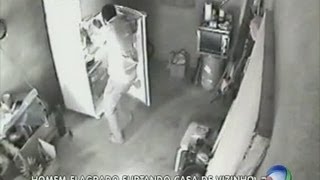 Camera flagra vizinho furtando casa no sul de Minas