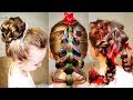 7 Christmas hairstyles! 7 Simple Holiday Hairstyles Tutorial.  Quick hairstyles!