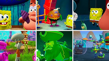 ALL CUTSCENES | Spongebob Battle for Bikini Bottom Rehydrated (Nintendo Switch)