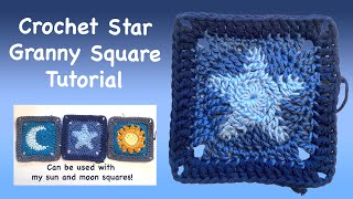 How to Crochet a STAR Granny Square  Tutorial