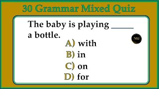 30 Grammar Quiz | Test your English | Mixed Grammar test | No.1 Quality English