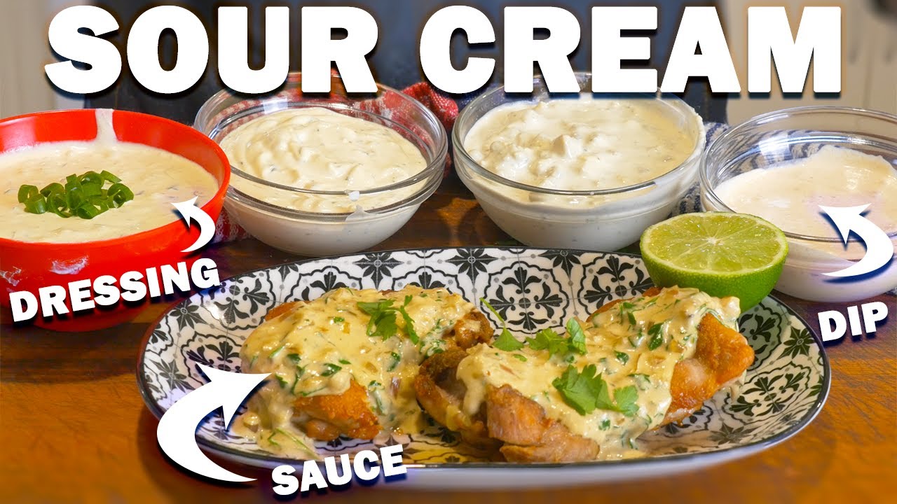 5 Easy SOUR CREAM Dips, Dressings and Sauce Recipes 5 Easy SOUR CREAM Dips, Dressings and Sauce Recipes