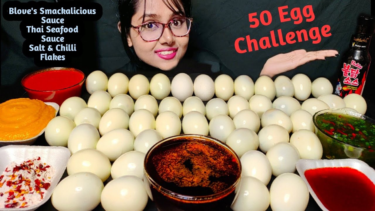 Eating 50 Boiled Egg 50 Egg Challenge Boiled Eggs Mukbang Blove's