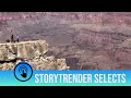 Woman almost falls down grand canyon