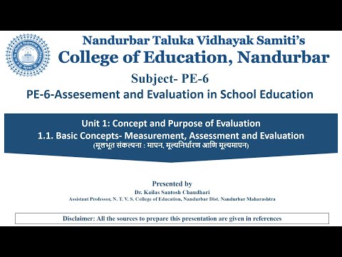 1.1.  Basic Concepts  Measurement, Assessment, Evaluation